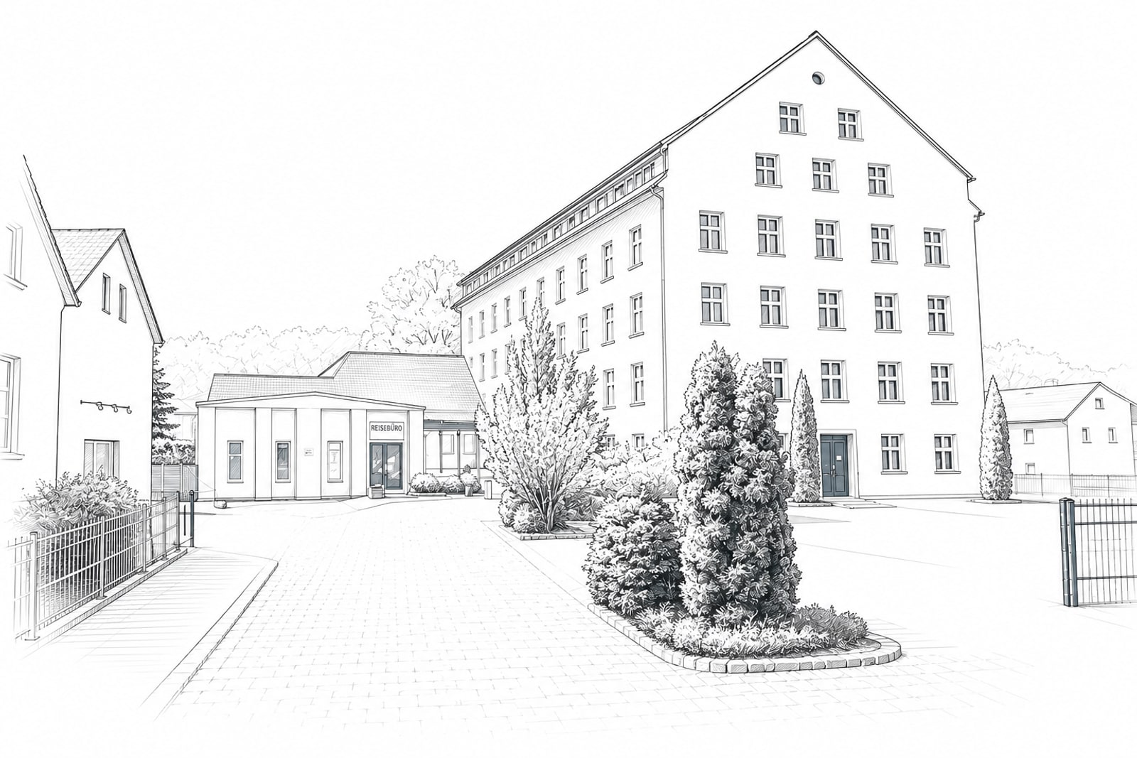 Unsere Gewerbeeinheit 'Am Anger' in Flöha, Augustusburger Straße 23 — wir sind in der 4. Etage.