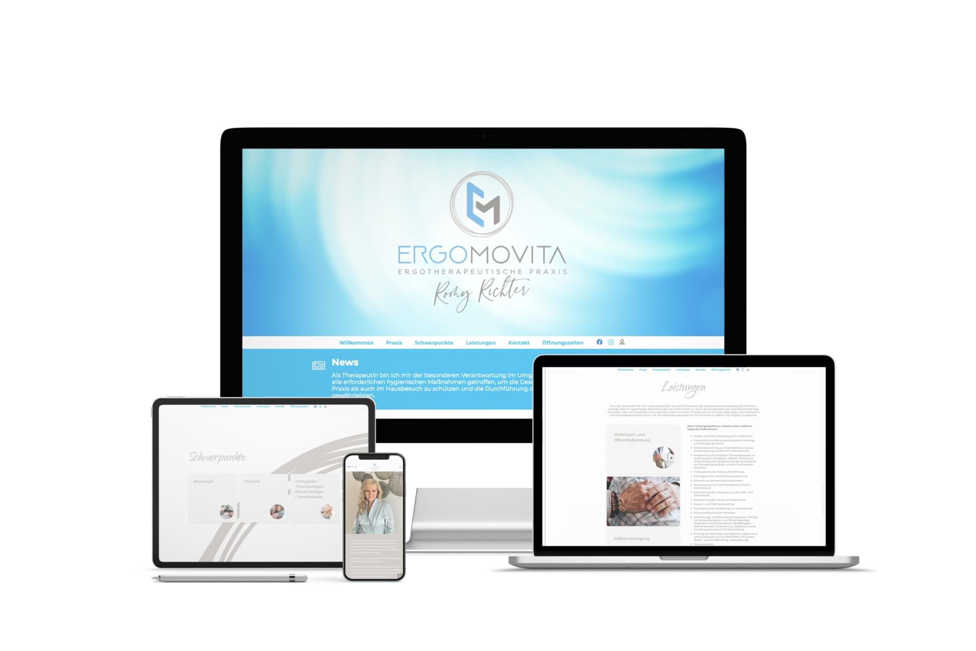 Website ErgoMovita — Romy Richter — Mockup